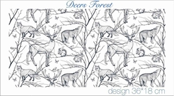 Paku Malzeme - Mesh Stencil Crystal Collection; Deers Forest