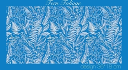 Paku Malzeme - Mesh Stencil Crystal Collection; Fern Foliage