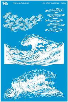 Mesh Stencil Crystal Collection; Fish & Waves Set (33*22 cm)