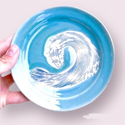 Paku Malzeme - Mesh Stencil Crystal Collection; Fish & Waves Set (33*22 cm) (1)