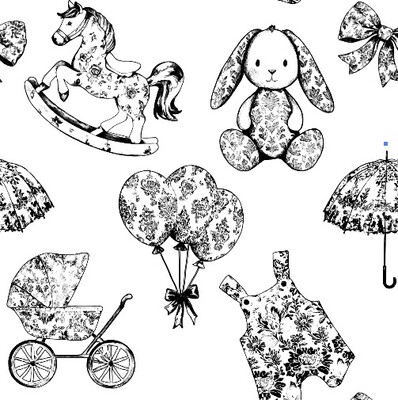 Mesh Stencil Crystal Collection; Nursery Background-2 (39*20 cm) - Thumbnail