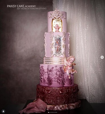 Mesh Stencil Crystal Collection; Pomegranade Branch (33*13,5 cm) - Thumbnail