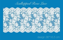 Paku Malzeme - Mesh Stencil Crystal Collection; Scallopped Rose Lace