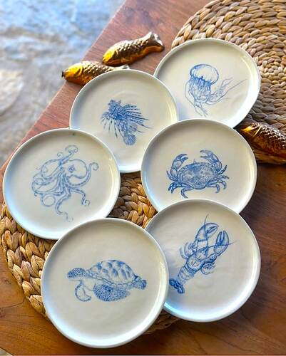 Mesh Stencil Crystal Collection; Sea Food Set; (33*22 cm)