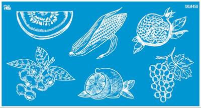 Mesh Stencil Crystal Collection; Summer Fruits-2 ( 22*12 cm)