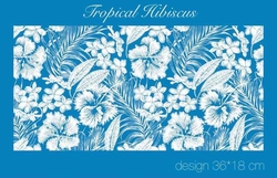 Paku Malzeme - Mesh Stencil Crystal Collection; Tropical Hibiscus