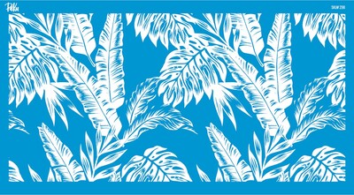 Paku Malzeme - Mesh Stencil Crystal Coll.; Tropical Leaves (38*19 cm)