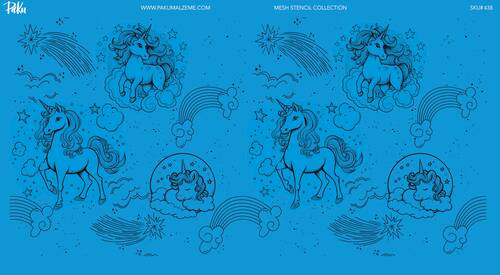 Mesh Stencil Crystal Collection; Unicorn Parade (38*19cm)