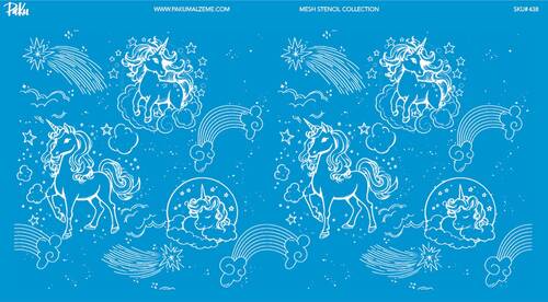 Mesh Stencil Crystal Collection; Unicorn Parade (38*19cm)
