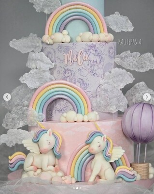 Paku Malzeme - Mesh Stencil Crystal Collection; Unicorn Parade (38*19cm) (1)