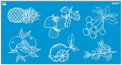 Paku Malzeme - Mesh Stencil Crystal Collection; Summer Fruits-1 ( 22*12 cm)