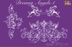 Paku Malzeme - Mesh Stencil; Dreamy Angels-1