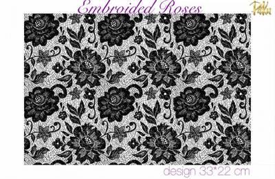 Mesh Stencil; Embroided Roses