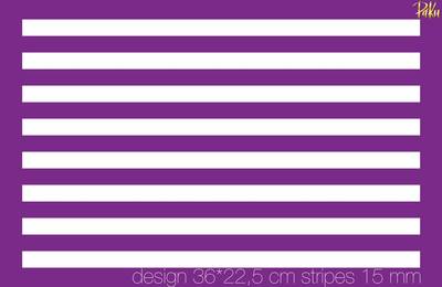 Mesh Stencil; Horizontal Stripes 15 mm