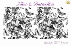 Mesh Stencil; Lilies & Butterflies - Thumbnail