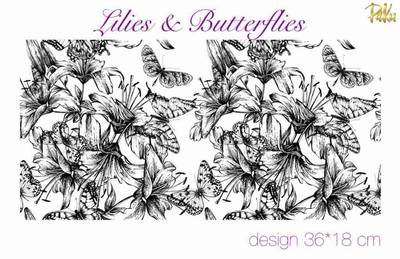 Mesh Stencil; Lilies & Butterflies