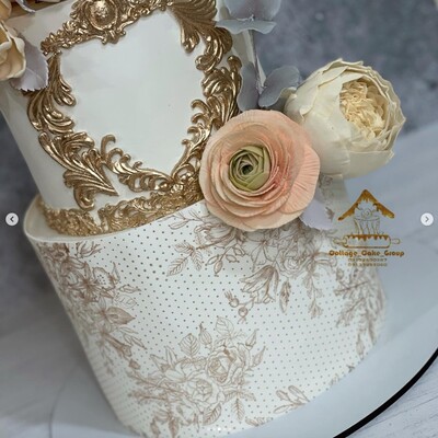 Paku Malzeme - Mesh Stencil; Polka Blooms (1)