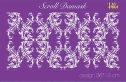 Paku Malzeme - Mesh Stencil; Scroll Damask