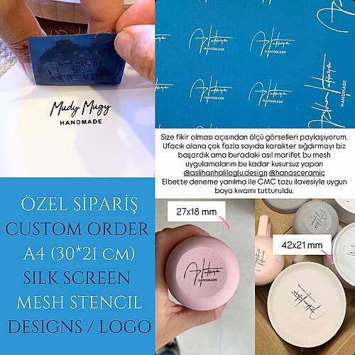 Mesh Stencil Silk Screen ÖZEL ÜRETİM / CUSTOM ORDER - A4 (30x21cm) - 1