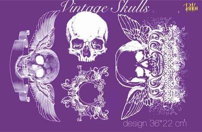 Mesh Stencil; Vintage Skulls