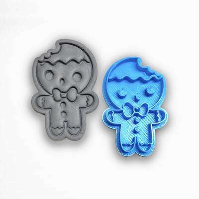 3D-plastic embosser BITTEN GINGERBREAD; 7,0cm