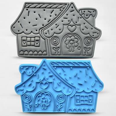 3D-plastic embosser GINGER HOUSE - 2 piece; 14 cm