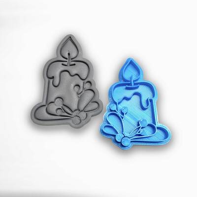 3D-plastic embosser MERRY CANDLE; 7,0cm