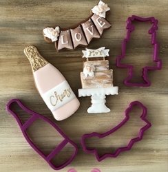 3D-plastic cutter Champagne Glass Kadeh; 10,5*5,5 cm - Thumbnail