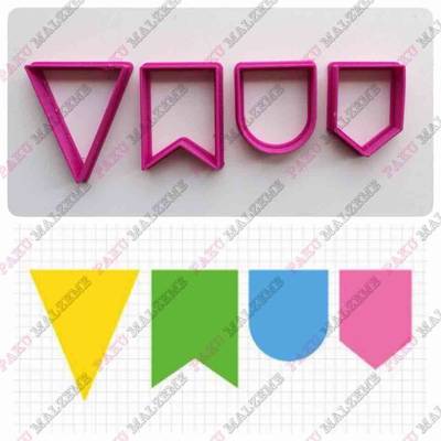3D-plastic cutter Flag Set; 2-3 cm
