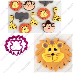 Paku Malzeme - 3D-plastic cutter cute Lion; 8,5*7,6 cm