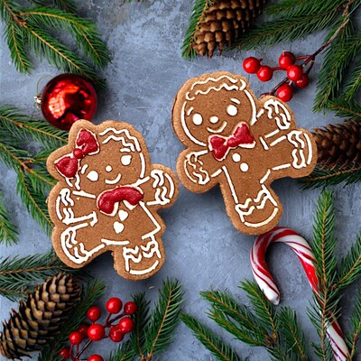 Paku Malzeme - Plastik kalıp Stencil seti PYO Gingerbread Girl; 7 cm (1)