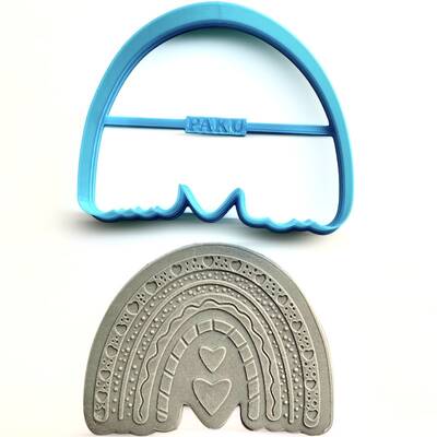 3D-Plastic cutter VALENTINES RAINBOW; 9,0*7,1 cm