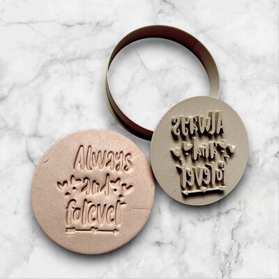 Paku Malzeme - Plastik kesici / embosser baskı ALWAYS & FOREVER; 70 mm