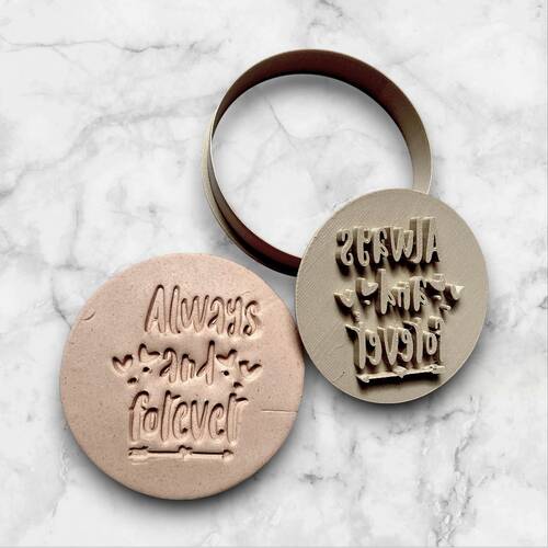 Plastik kesici / embosser baskı ALWAYS & FOREVER; 70 mm - 1