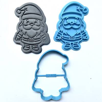 3D-Plastic Cutter & Embosser SET CUTE SANTA; 10 cm