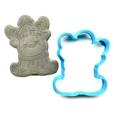 3D-plastic cutter CUTE RUDOLPH; 7 cm