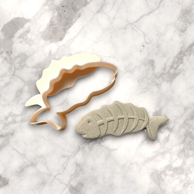 Paku Malzeme - Plastik kesici kalıp FISH BONE; 63*27 mm