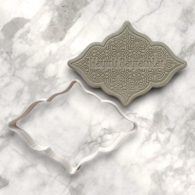 Paku Malzeme - 3D-Plastic cutter HAPPY EID (Turkish); 94*65 mm