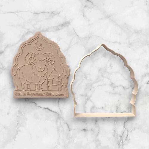 Plastik kesici kalıp KURBAN BAYRAMINIZ KUTLU OLSUN; 85x78 mm
