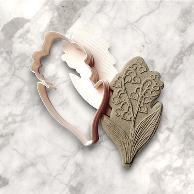 Paku Malzeme - Plastik kesici kalıp LILY OF THE VALLEY-2; 68x36mm