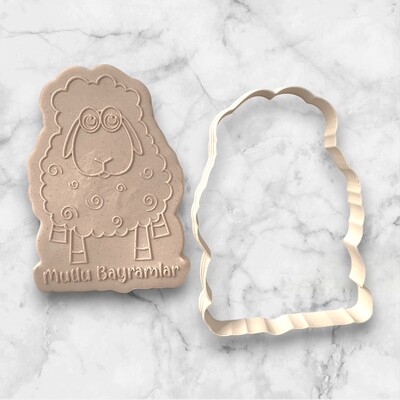 Paku Malzeme - Plastik kesici kalıp MUTLU BAYRAMLAR; 88x61 mm