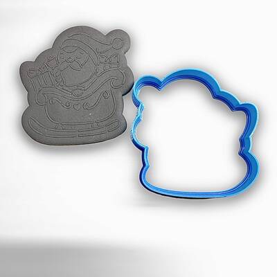 3D-plastic cutter SANTA ON SLEIGH; 7 cm - 1