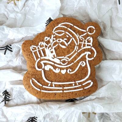 3D-plastic cutter SANTA ON SLEIGH; 7 cm - 2