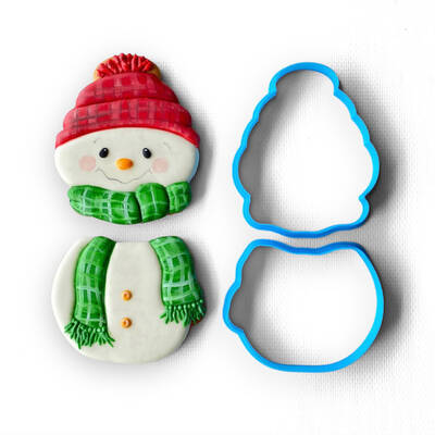 Plastik kesici kalıp SNOWMAN- 2 piece; 14 cm