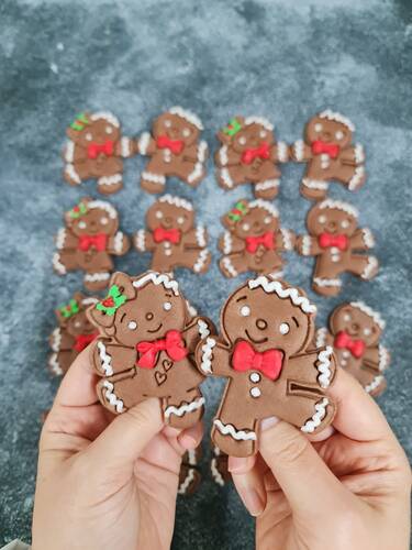 Plastik kesici kalıp ve baskı seti GINGERBREAD BOY