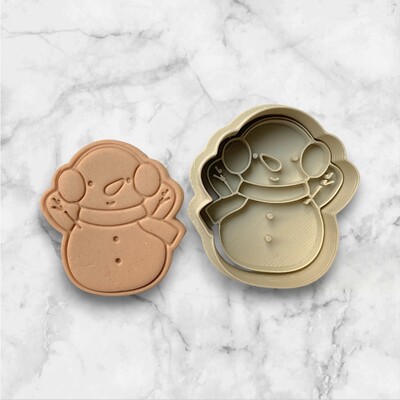 Paku Malzeme - Plastik kesici kalıp ve baskı seti SNOWMAN-2