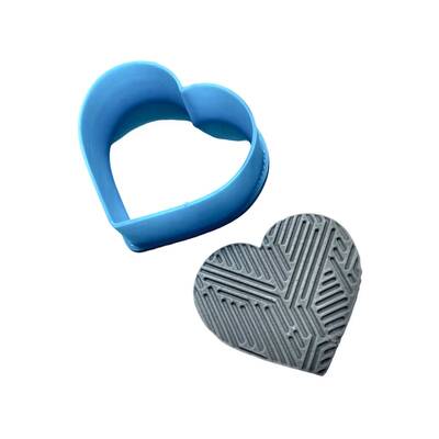 3D-Plastic mini cutter Flat Heart; 3,4*3,7 cm