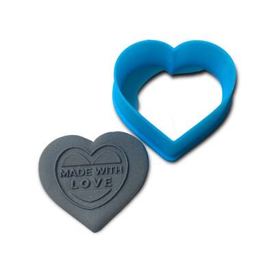 3D-Plastic mini cutter Flat Heart; 3,4*3,7 cm