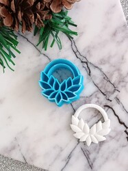 Plastik mini kalıp FLORAL WREATH; 3,5 cm - Thumbnail