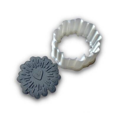 3D-Plastic mini cutter HEART FIREWORK; height 30 mm